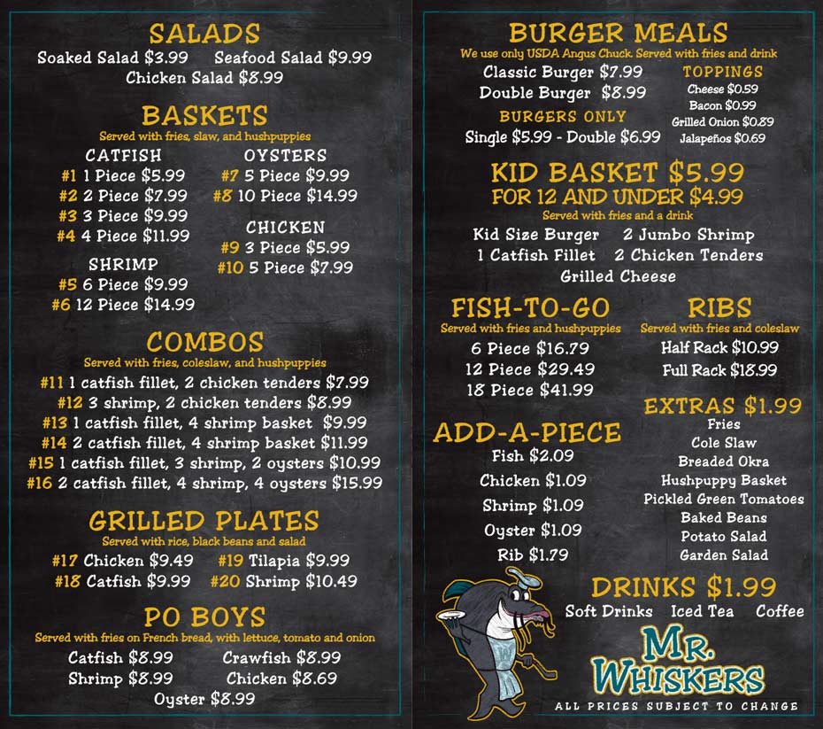 Mr. Whiskers Food MENU